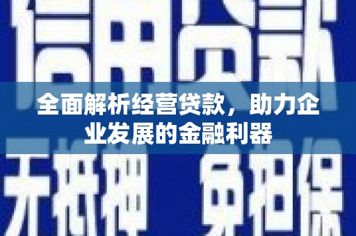遂川全面解析经营贷款，助力企业发展的金融利器