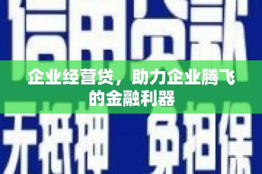 遂川企业经营贷，助力企业腾飞的金融利器