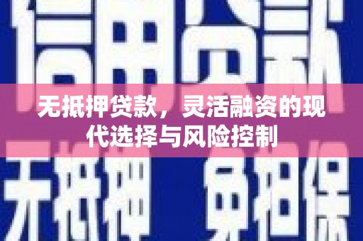 遂川无抵押贷款，灵活融资的现代选择与风险控制