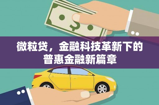 遂川微粒贷，金融科技革新下的普惠金融新篇章
