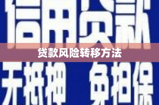 遂川贷款风险转移方法