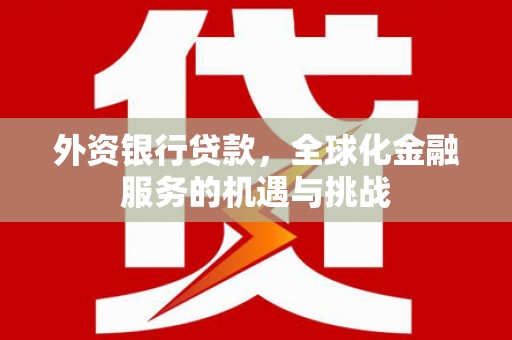 遂川外资银行贷款，全球化金融服务的机遇与挑战