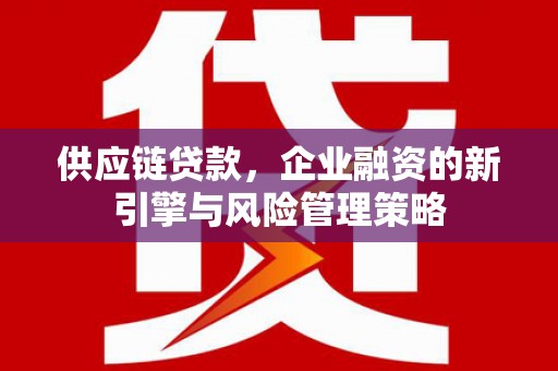 遂川供应链贷款，企业融资的新引擎与风险管理策略