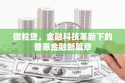 遂川微粒贷，金融科技革新下的普惠金融新篇章
