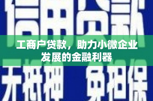 遂川工商户贷款，助力小微企业发展的金融利器