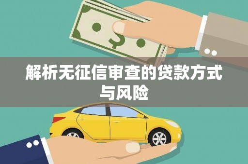 遂川解析无征信审查的贷款方式与风险